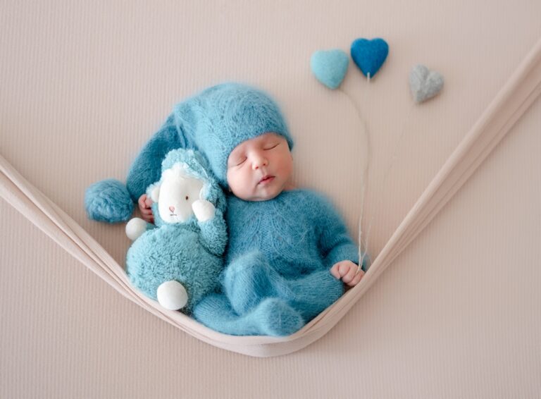 Newborn Baby Sleeps With Toy